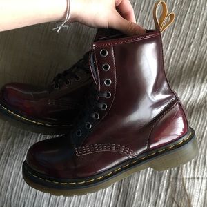 Vegan cherry red Doc Martens, hardly worn.